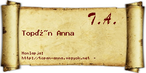 Topán Anna névjegykártya